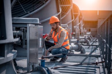 HVAC Engineer at work